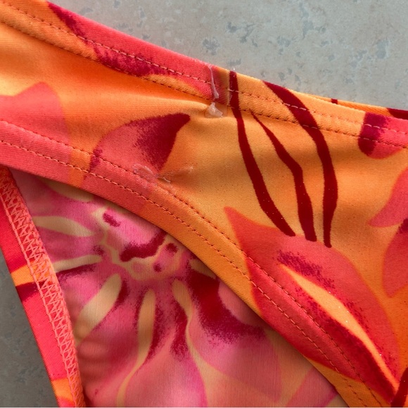 Liquid Blue Orange and Pink Floral Bikini Top - Picture 6 of 6